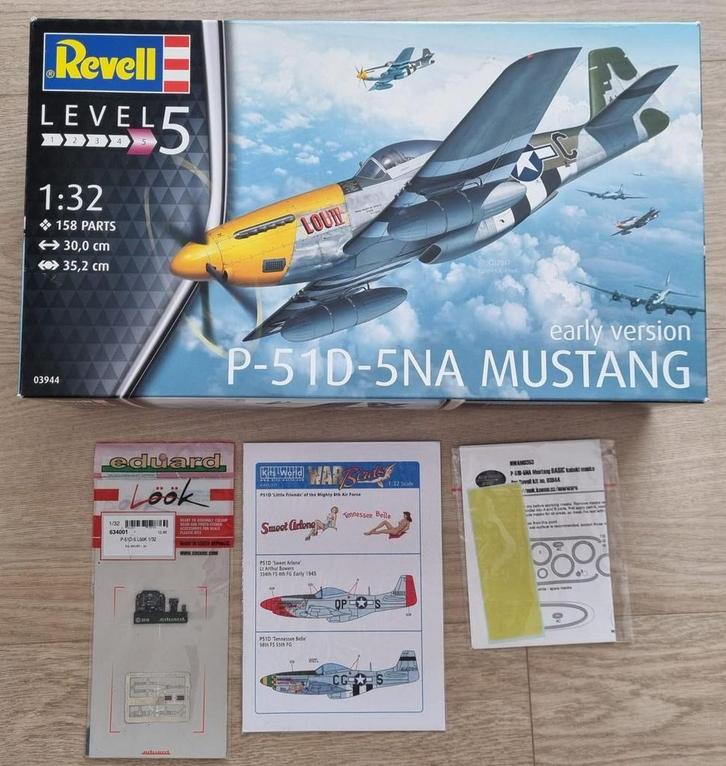 Revell 03944 P-51D-5NA Mustang 1:32 + 3 opties, Hobby en Vrije tijd, Modelbouw | Vliegtuigen en Helikopters, Revell, Verzenden