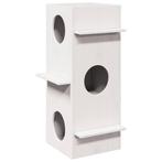 vidaXL Kattenhuis 43x43x90 cm massief grenenhout wit, Dieren en Toebehoren, Verzenden, Nieuw