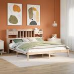 vidaXL Bed met boekenkast zonder matras massief grenenhout, Huis en Inrichting, Slaapkamer | Bedden, Eenpersoons, Bruin, Verzenden