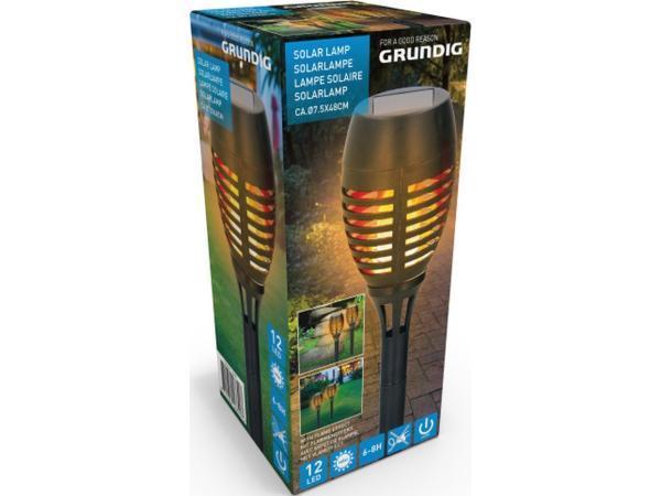 Veiling - 2x Grundig Solar lampen - flame-effect, Tuin en Terras, Buitenverlichting