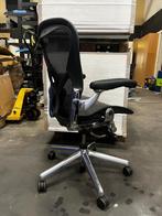 Herman Miller Aeron maat B bureaustoel Aluminium full option, Verzenden, Zwart, Zo goed als nieuw, Bureaustoel