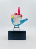 Guidotti - sculptuur, Mano Dito Medio con foglia argento - 8, Antiek en Kunst, Antiek | Glas en Kristal