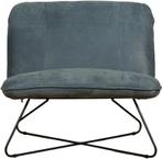 Blauwe leren industriële fauteuil zonder armleuning - Kenia, Huis en Inrichting, Fauteuils, Nieuw, Ophalen of Verzenden, 75 tot 100 cm