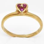 Ring - 18 karaat Geel goud - 0.09ct. tw. Robijn, Sieraden, Tassen en Uiterlijk, Ringen, Nieuw