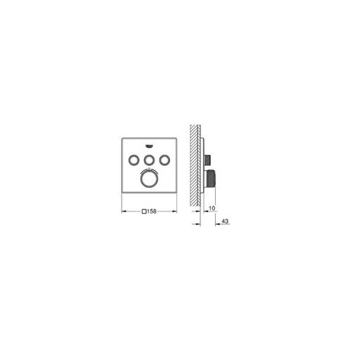 Inbouw Thermostaatkraan Grohe SmartControl Afbouwdeel Met, Doe-het-zelf en Verbouw, Sanitair, Ophalen of Verzenden