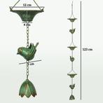 TRUUSK 3-delige Set Regenketting 123cm - Metaal - Vogels Bel, Tuin en Terras, Verzenden, Nieuw