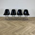 Vitra Eames DSR complete set van 4 stoelen, zwart, Ophalen of Verzenden, Gebruikt, Zwart, Stof
