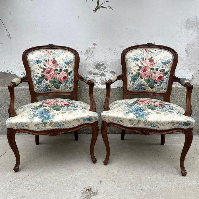 Fauteuil (2) - Hout, Textiel, Antiek en Kunst, Antiek | Overige Antiek