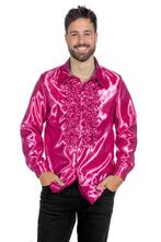 Disco Blouse Ruches Fuchsia, Verzenden, Nieuw
