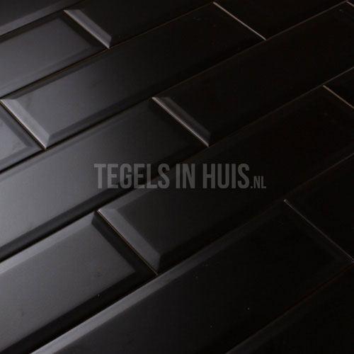 Wandtegel metro 10x30 cm mat zwart wandtegel tegeloutlet, Doe-het-zelf en Verbouw, Tegels, Wandtegels, Nieuw, 10 m² of meer, Keramiek
