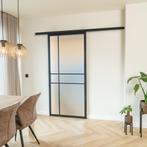 Stalen Schuifdeur met koofsysteem 6 Vlaks Mat glas Luxe desi, Doe-het-zelf en Verbouw, Kozijnen en Schuifpuien, 75 tot 150 cm