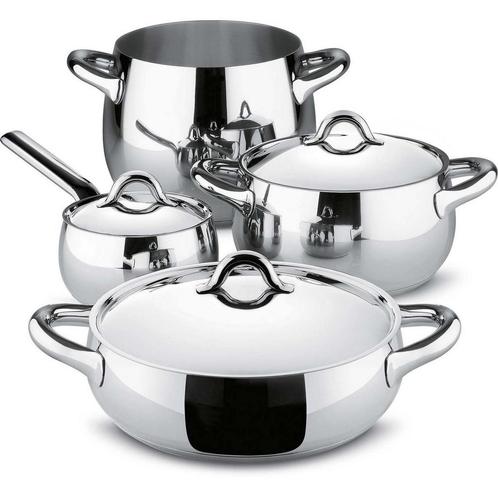 Alessi Mami Pannenset RVS - Stefano Giovannoni - 7 Delig, Huis en Inrichting, Keuken | Potten en Pannen, Verzenden