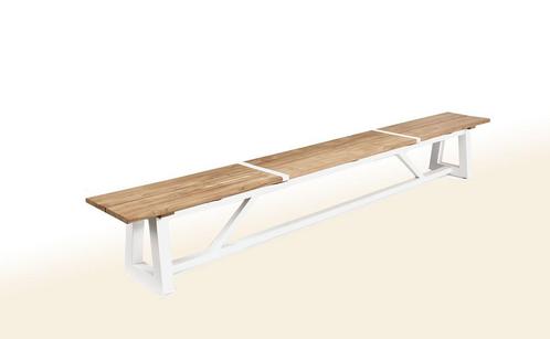 Suns Ovada tuinbank 220 cm wit frame (met alu strip) |, Tuin en Terras, Tuinsets en Loungesets, Ophalen of Verzenden