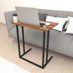 [en.casa] Bureau Högsby laptoptafel 65,5x60x35,5 cm walnootk, Huis en Inrichting, Tafels | Bijzettafels, Verzenden, Nieuw