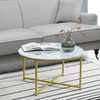 [en.casa] Salontafel Uppvidinge 45xØ80 cm marmer look wit en, Huis en Inrichting, Tafels | Salontafels, Verzenden, Nieuw