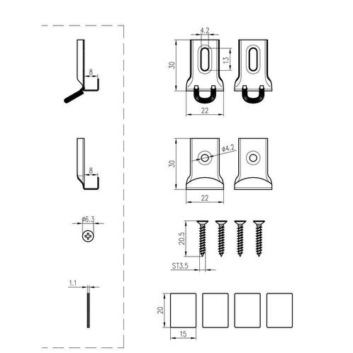 Set Chroom Spiegelklemmen, Doe-het-zelf en Verbouw, Sanitair, Ophalen of Verzenden