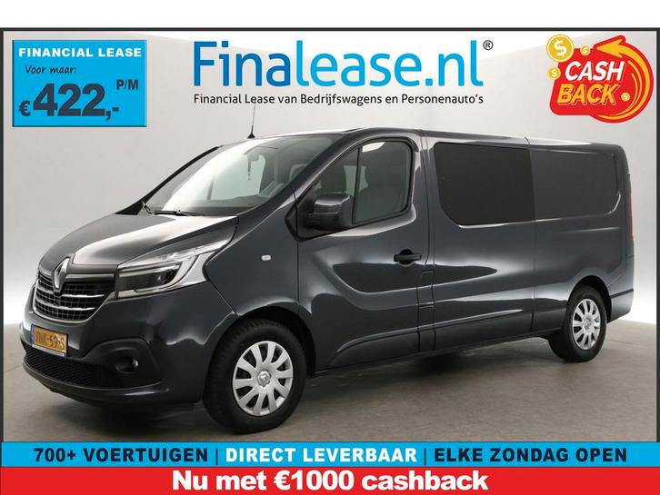 Renault Trafic 2.0 dCi T29 L2H1 145PK DC 6-Zits Automaat PDC, Auto's, Bestelauto's, Lease, Automaat, Diesel, Zilver of Grijs, Renault