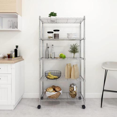 vidaXL Opbergrek 5-laags met wielen 250 kg 75x35x155 cm, Huis en Inrichting, Kasten | Stellingkasten, Nieuw, Verzenden