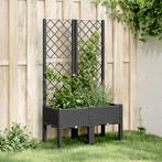 vidaXL Plantenbak met latwerk 80x40x142 cm polypropeen zwart, Tuin en Terras, Verzenden, Nieuw, Kunststof