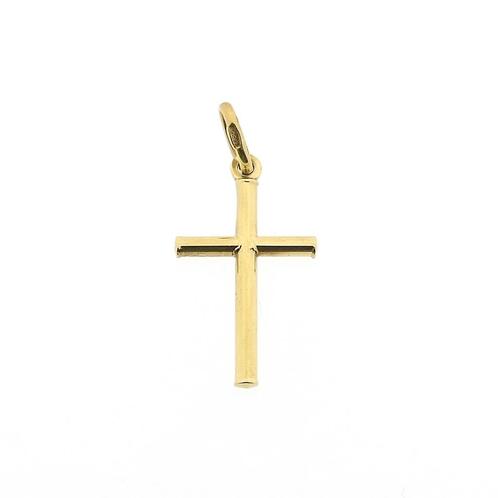Gouden hanger van een kruis (religieus, kruis kettinghanger), Sieraden, Tassen en Uiterlijk, Bedels, Gebruikt, Overige merken