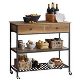 Keukentrolley Zwart/Naturel – 2 Lades & Planken, 100 cm, Huis en Inrichting, Verzenden, Nieuw