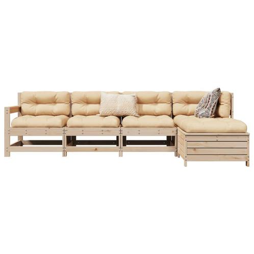 vidaXL 5-delige Loungeset massief grenenhout, Tuin en Terras, Tuinsets en Loungesets, Loungeset, Nieuw, Verzenden
