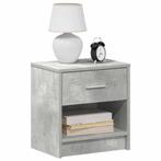 vidaXL Nachtkastje met lade 39x28x41 cm betongrijs, Verzenden, Nieuw, Hout