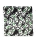 Bandana Zakdoek Dollar Patroon Zwart Wit Groen, Nieuw