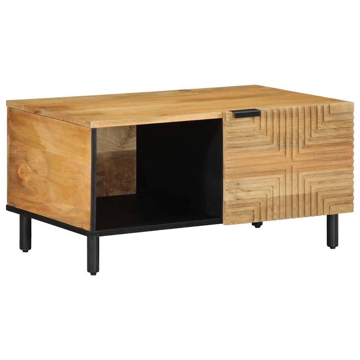 vidaXL Salontafel 80x50x40 cm massief mangohout bruin, Huis en Inrichting, Tafels | Salontafels, 50 tot 100 cm, Nieuw, Overige houtsoorten