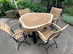 Boomstamtafel 80xH75 cm rond roestvrij stalen poten -, Tuin en Terras, Ophalen of Verzenden, Nieuw