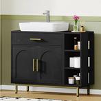 Witte Wastafelkast – Badkamerkast met Lade en Deuren (80 cm), Huis en Inrichting, Badkamer | Badkamermeubels, Verzenden, Nieuw