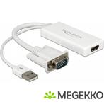 Delock 62460 VGA naar HDMI Adapter met Audio wit, Verzenden, Nieuw