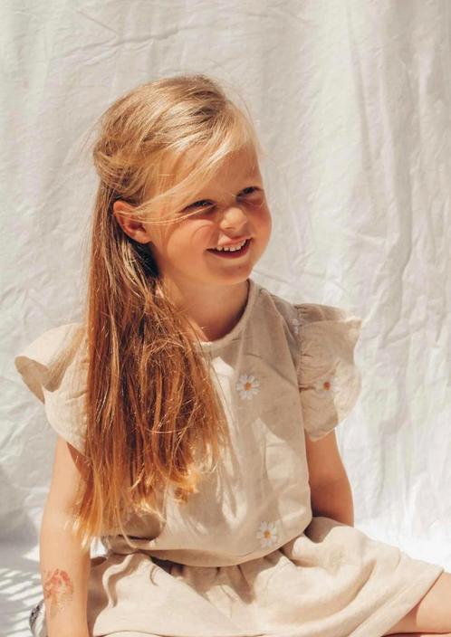 Micky Linen Blouse  Beachflower  Two You Label Maat 134 134, Kinderen en Baby's, Kinderkleding | Maat 134, Meisje, Nieuw, Shirt of Longsleeve
