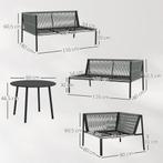 TRUUSK Tuinmeubelset Polyrattan Lounge-set Met Hoekbank Tafe, Verzenden, Nieuw