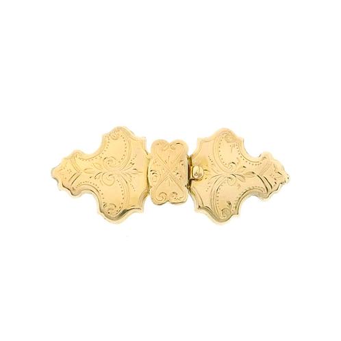 Antiek gouden broche als Bijbelslot (kanonsluiting), Sieraden, Tassen en Uiterlijk, Broches, Overige kleuren, Gebruikt, Goud, Ophalen of Verzenden