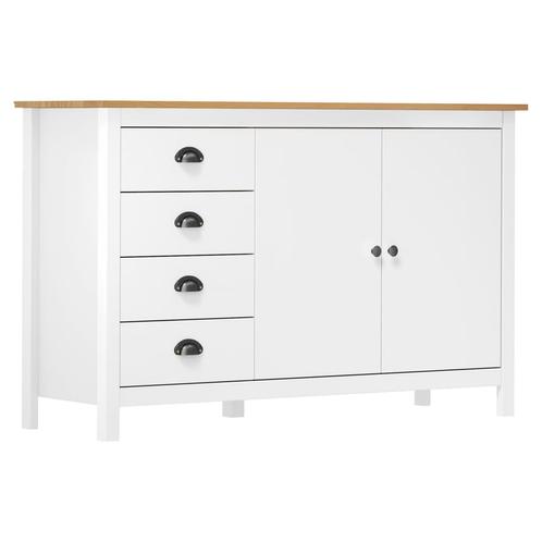 vidaXL Dressoir Hill 79x40x80 cm massief grenenhout wit, Huis en Inrichting, Kasten | Dressoirs, 25 tot 50 cm, Nieuw, 100 tot 150 cm