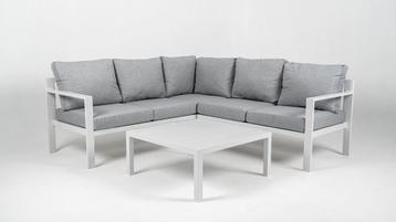 Hoek Loungeset Hawaii Aluminium Datho Outdoor Wit/Lichtgrijs beschikbaar voor biedingen