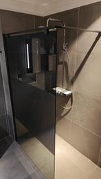 Showmodel inloopdouche grijs glas met mat zwarte baan - 0038, Ophalen, Nieuw, Glas, Douche