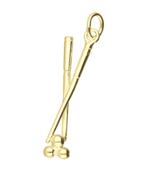 Gouden Biljartstokken met bal ketting hanger, Verzenden, Nieuw