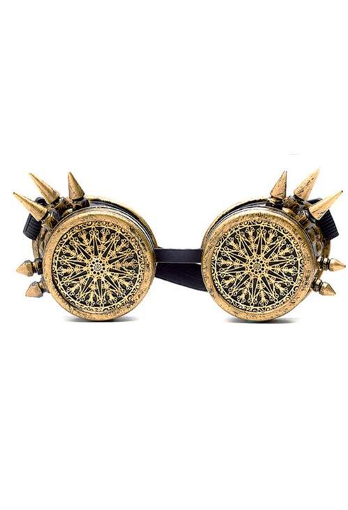 Goggles Steampunk Bril Spikes Mandala Brons Montuur Bronzen, Kleding | Heren, Carnavalskleding en Feestkleding, Nieuw, Overige maten