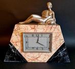 Pendule - Art Deco Marmer, Zinklegering - 1930-1940, Antiek en Kunst, Antiek | Klokken