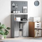 vidaXL Bureau met plank Grijs 71,5 x 31,5 x 106,5 cm Bewerkt, Huis en Inrichting, Bureaus, Verzenden, Nieuw