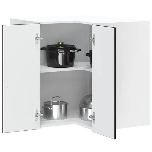 vidaXL Keukenwandhoekkast Lucca bewerkt hout zwart, Huis en Inrichting, Keuken | Keukenelementen, Zwart, Nieuw, Verzenden
