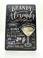 Metalen Wandbord - Brandy Alexander - Cocktails, Huis en Inrichting, Ophalen of Verzenden, Nieuw