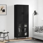 vidaXL buffetkast 69,5x34x180 cm bewerkt hout zwart, Verzenden, Nieuw, 50 tot 100 cm, Minder dan 100 cm