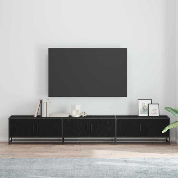 vidaXL TV Eenheden 2 pcs Zwart Eiken 240 x 35 x 41 cm, Huis en Inrichting, Kasten | Televisiemeubels, Nieuw, Minder dan 50 cm