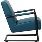 Leren Fauteuil Lodge - Toledo Leer Turquoise, Huis en Inrichting, Fauteuils, Nieuw, Ophalen of Verzenden, Fauteuil Lodge - Toledo leer Turquoise past perfect in uw interieur als u woonstijl: Industrieel, Modern, Scandinavisch is.