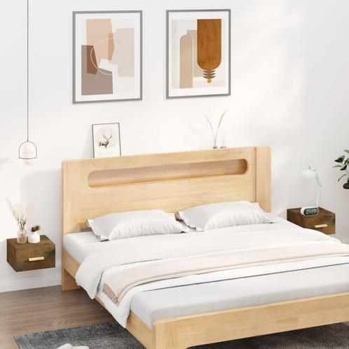 vidaXL Nachtkastjes 2 st wandgemonteerd 35x35x20 cm gerookt, Huis en Inrichting, Slaapkamer | Nachtkastjes, Nieuw, Minder dan 45 cm