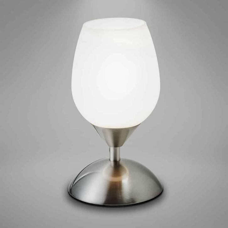 B.K.LICHT - Dimbaar Tafellamp - bedlamp met glas - excl. E14, Huis en Inrichting, Lampen | Tafellampen, Nieuw, Ophalen of Verzenden
