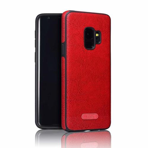 Galaxy S9 Plus Leather Design Back Cover Hoesje Rood, Telecommunicatie, Mobiele telefoons | Hoesjes en Frontjes | Samsung, Nieuw